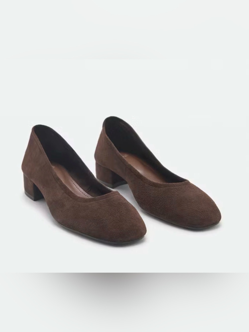 NEW MANGO MNG CHOCOLATE BROWN SUEDE HEELED SHOES SZ 37 US 6